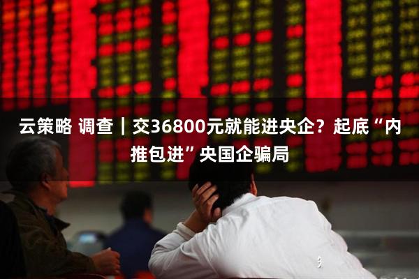 云策略 调查｜交36800元就能进央企？起底“内推包进”央国企骗局